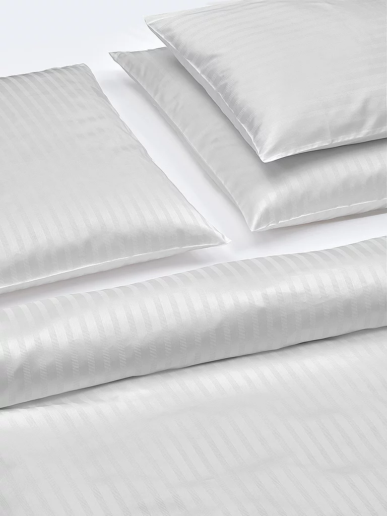 CHRISTIAN FISCHBACHER Taie d'oreiller en satin 70x90cm MANHATTAN Gris argenté argent